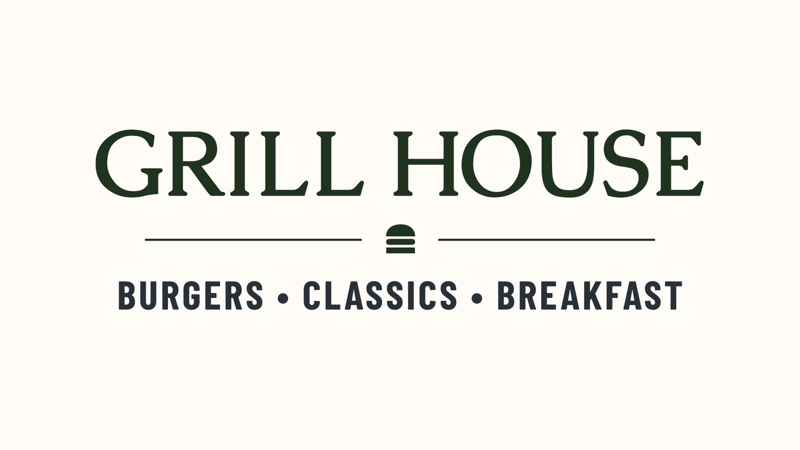 Grill House station sign, Serif identity