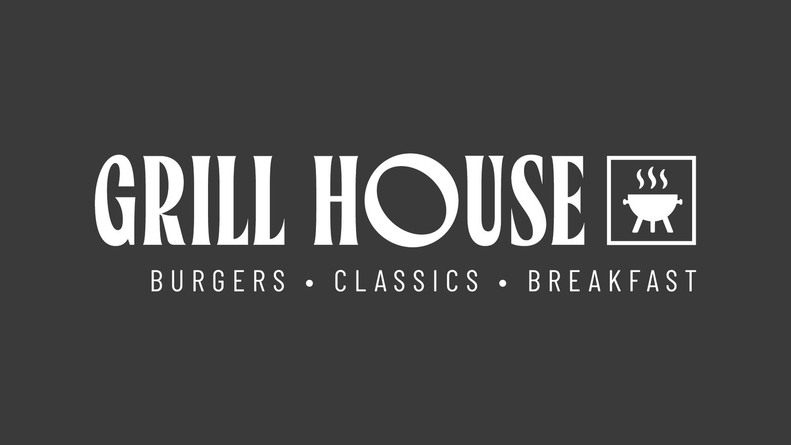 Grill House station sign, Condensed, dark identity