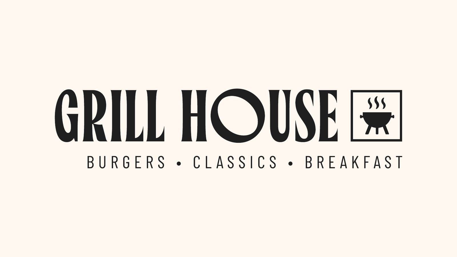 Grill House station sign, Condensed, light identity