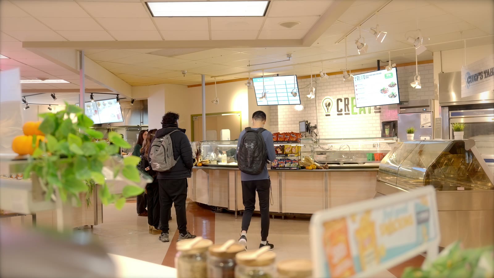 Students at the Create counter