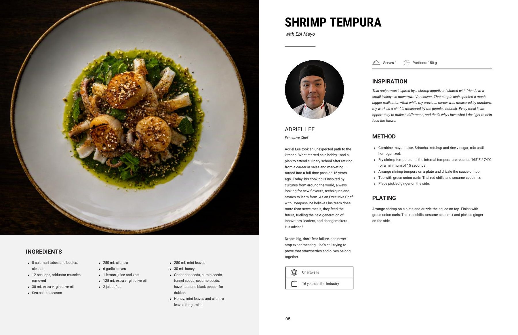 Recipe spread: photo page and recipe template