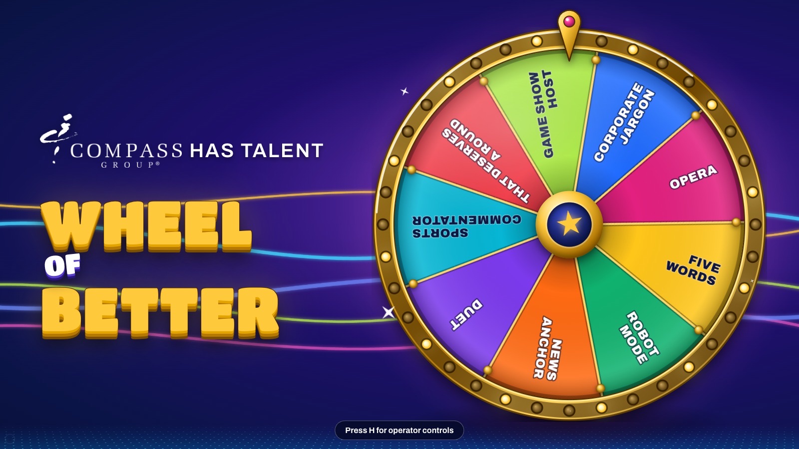 The wheel waiting for a spin