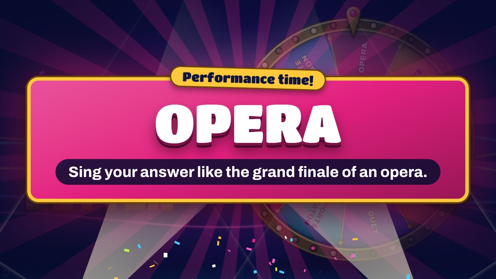 A performance slice: the result card and its backing track