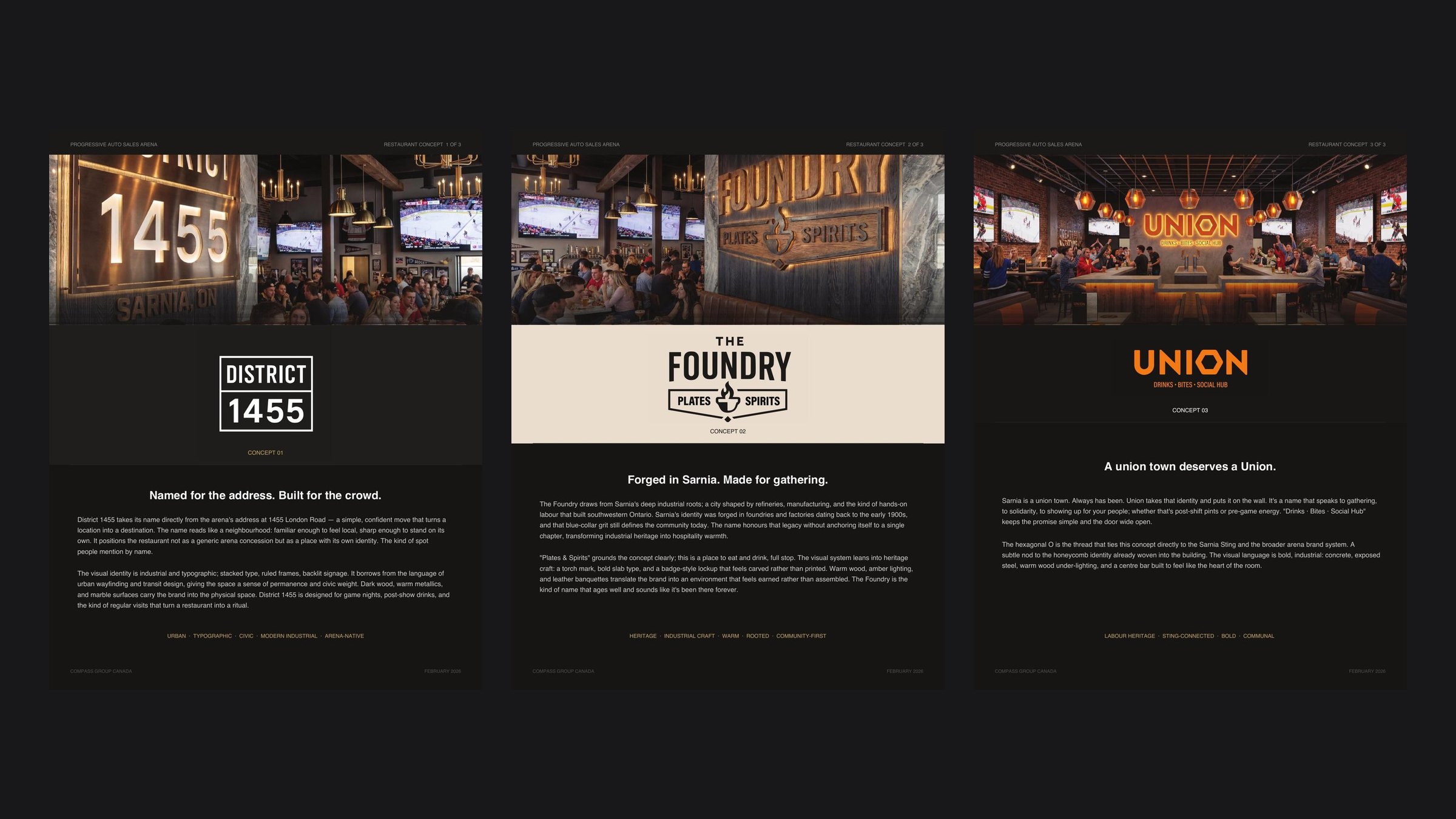 The three concept boards, February 2026
