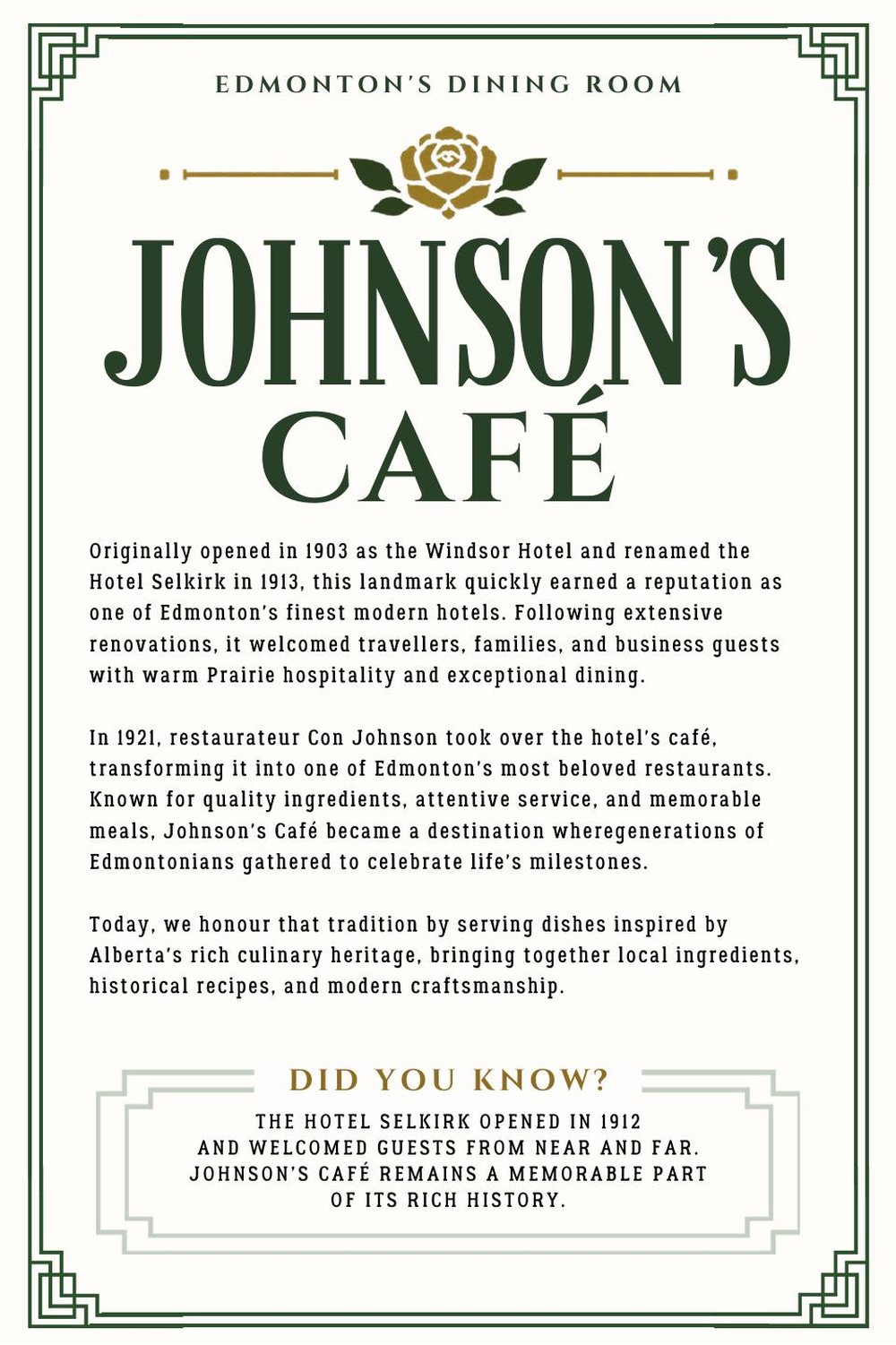 Johnson's Café, 1921