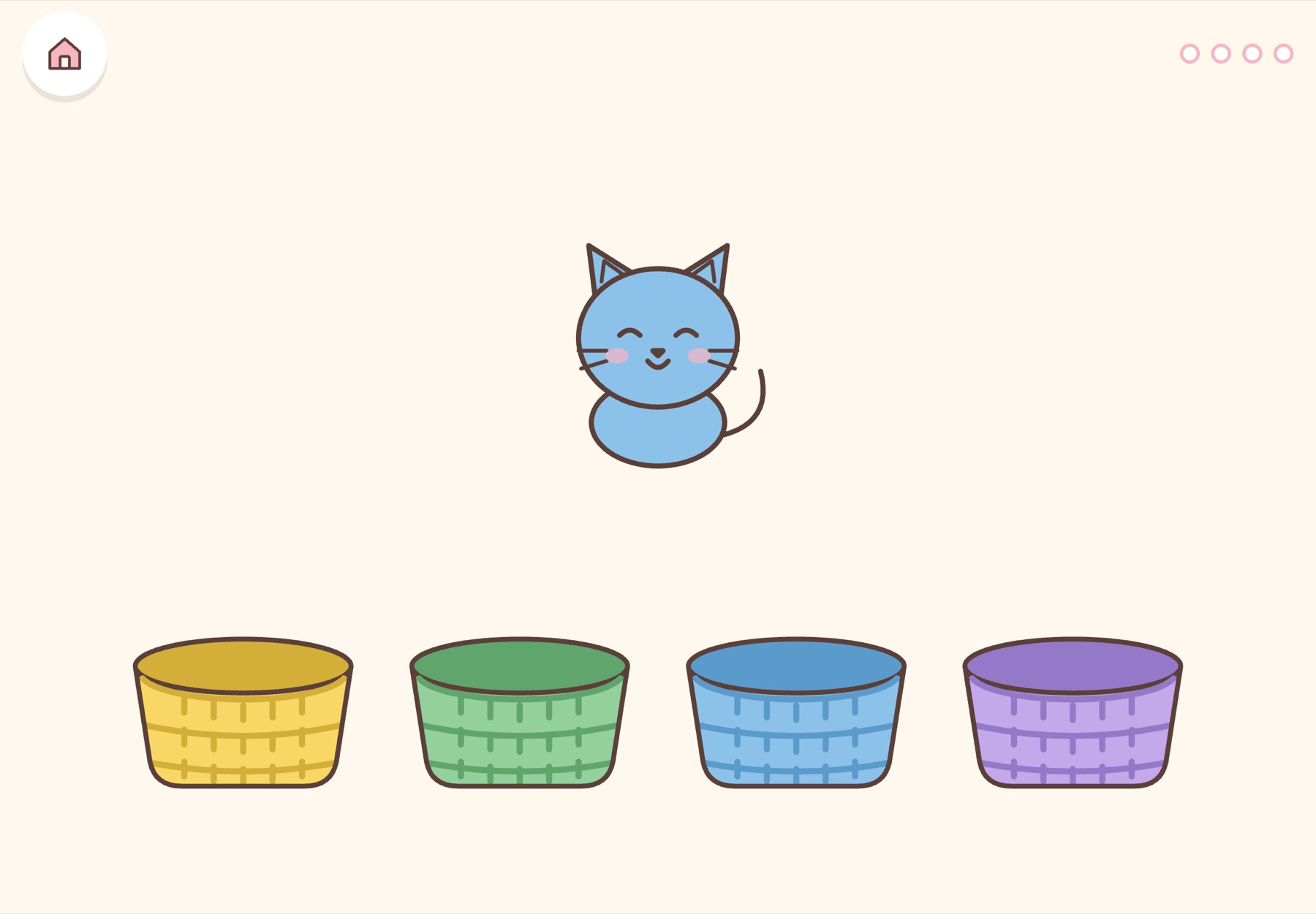 Colour baskets: sorting by colour, then light and dark.