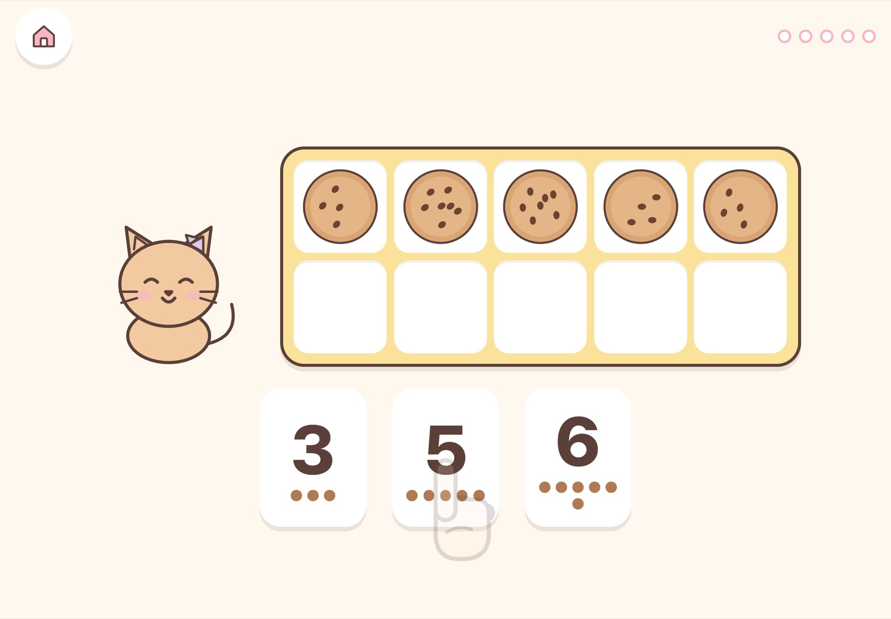 Ten frame: seeing a number at a glance.