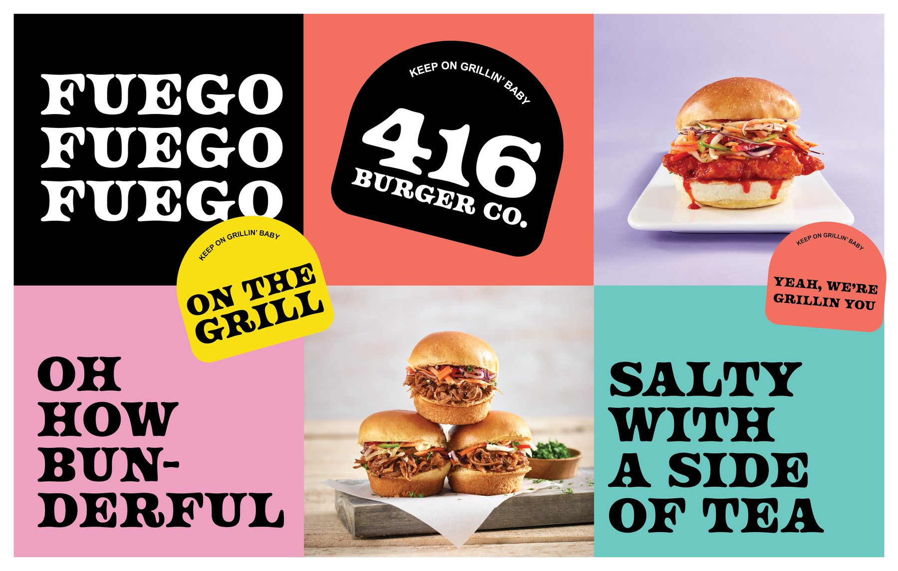 416 Burger Co. menu board
